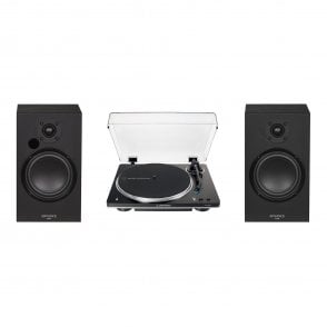AT-LP70X Turntable - Black and Advance Paris AIR65 Speakers