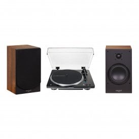 AT-LP70X Turntable - Black and Advance Paris AIR65 Speakers