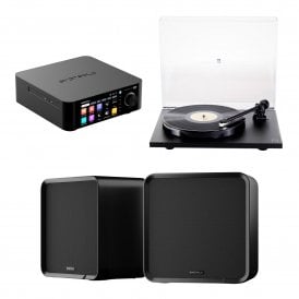 Play CD Integrated Amplifier with Eversolo SE100 Speakers and Rega Planar 1 Turntable