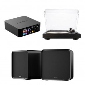 Play Integrated Amplifier with Eversolo SE100 Speakers and Dual CS 418 Turntable